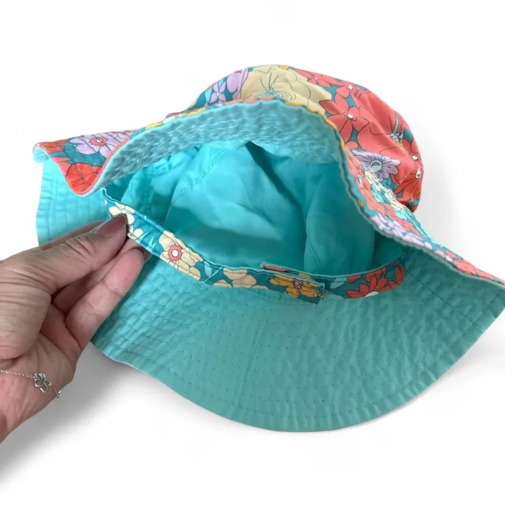 Carter’s Reversible Floral Baby Sun Hat | Toddler Bucket Hat | Aqua & Retro Flow